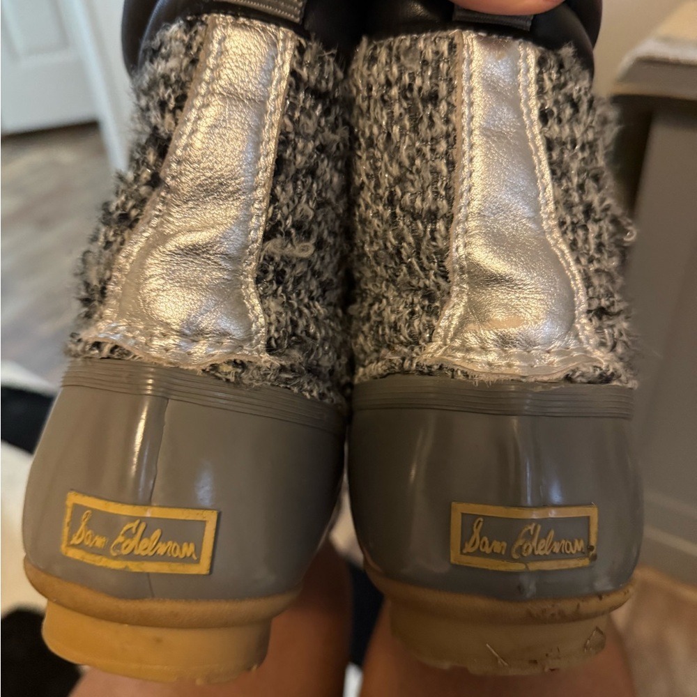 Sam Edelman boot bundle Black & Grey pairs of  Lace-Up Boots with Floral Pattern - Picture 3 of 6